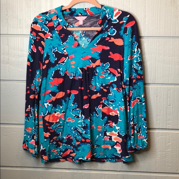Lilly Pulitzer Tops - Lily Pulitzer reef me up goldfish joycee Lilly Pulitzer Tops - Lily Pulitzer reef me up goldfish joycee